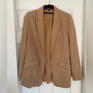 Express Luxe Comfort Knit Open Front Peak Lapel Boyfriend Blazer